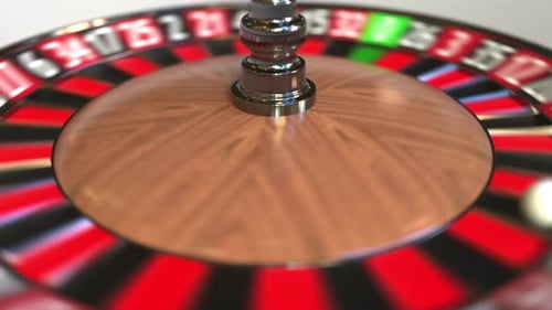 Casino Roulette Wheel Ball Hits 9 Nine Red