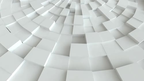 Abstract White Geometric Blocks Waving Seamless Loop Background