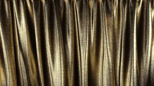 Shimmering Gold Fabric Curtain Stage Background Loop