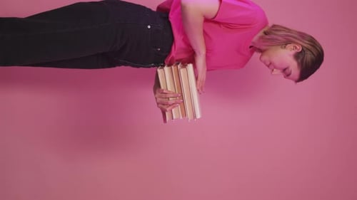 Back to School Book Knowledge Student Woman Pile