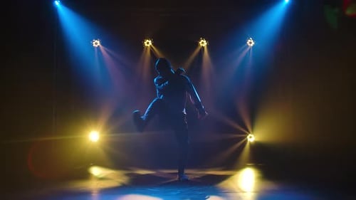 Professional Performance of Breakdancing, Hip Hop Performed By a Stylish Male Street Dancer