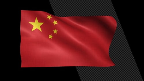 Realistic Waving China Flag Loop Animation for National Identity