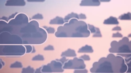 Animated Stylized Clouds Floating Across a Peaceful Sky Loop