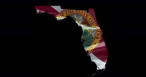 Waving Florida State Map Outline Animation