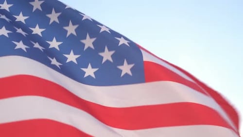 Waving American Flag Symbol of Patriotism