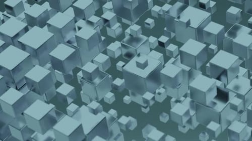 3D rendern Illustration Abstrakte Neon-Quads 3D nahtlose und schleifenfähige Animation