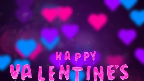 Les ballons de la Saint-Valentin volent sur fond abstrait