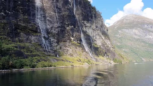 Seven sister Waterfalls in Geiranger Fjord