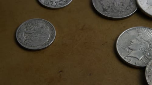 Vidéothèque tournées de pièces de monnaie américaines anciennes