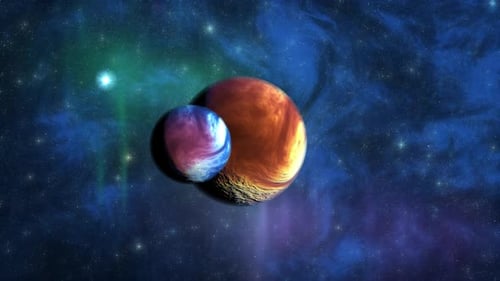 Rotating Planets in Cosmic Nebula with Stars