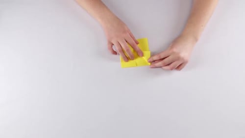 Making of Origami. White. Time Lapse