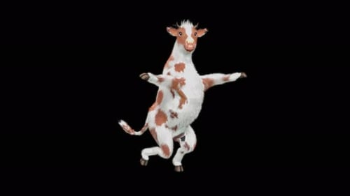 Animated Dancing Cow Character Seamless Loop