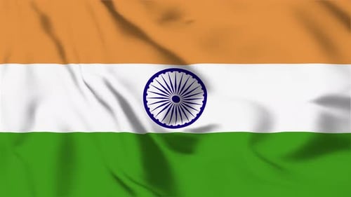 Realistic Indian Flag Waving Seamless Loop