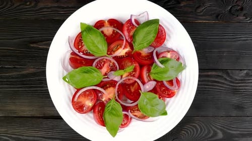 Fresh Tomato Salad with Basil and Red Onion
