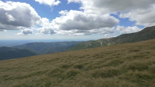 Mountain Range Wide Shot on a Sunny Day