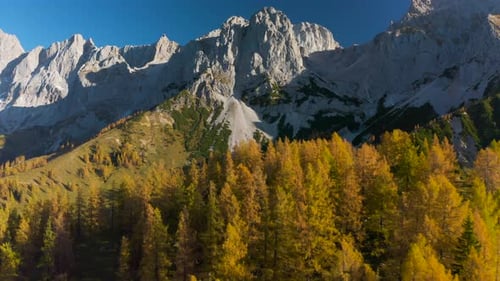 4K Aerial View Video Breathtaking Mountain Landscape in Autumn