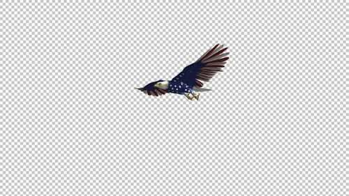 American Eagle - USA Flag - Flying Around - II - 4K Loop
