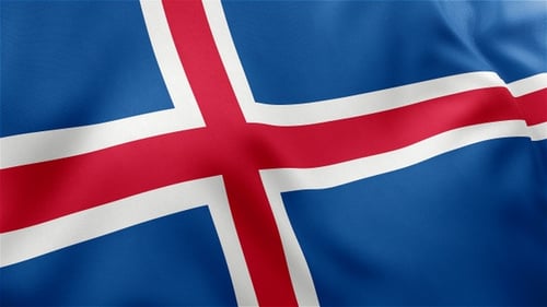 Waving Icelandic National Flag Loop for Identity and Pride