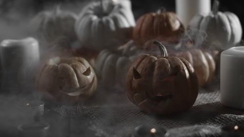 Spooky Pumpkins and Candles for Halloween Celebrations