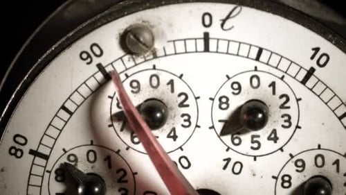 Vintage Gas Meter from 70s of 20th Century. Closeup
