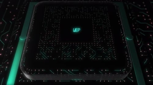 Futuristic Tech Circuit Board Chip Reveal Logo Opener