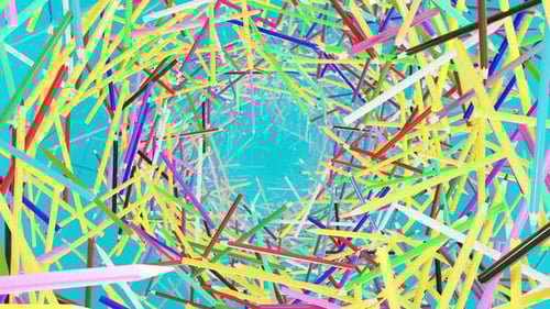 Colorful Pencils Swirling Tunnel Loop Background