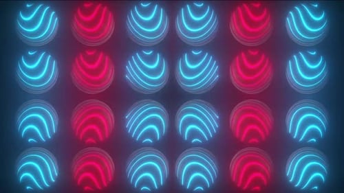 Abstract Glowing Neon Spheres Looping Background