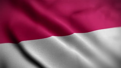 Waving Red and White Flag Seamless Loop