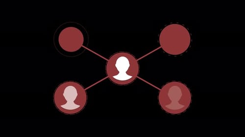 Animated Global People Connections Social Network Grid