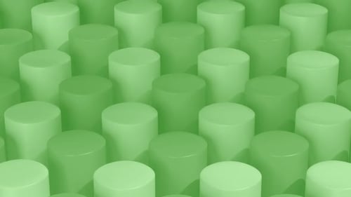 Isometrisches grünes Zylindermuster, das sich diagonal bewegt. Nahtlos loopbare