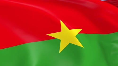 Realistic Waving Burkina Faso Flag Animation