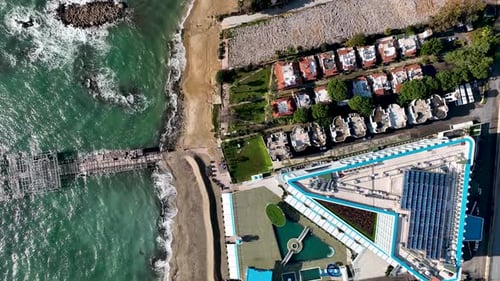 Complex of cottages on the beach