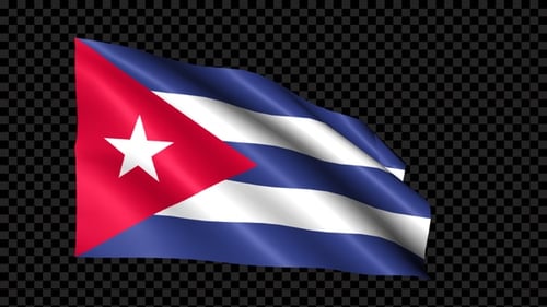 Waving Cuban Flag Seamless Loop Animation