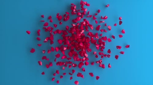 3D Red Heart Shatter Reveal Transition