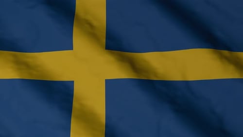 Seamless Waving Flag of Sweden Animation