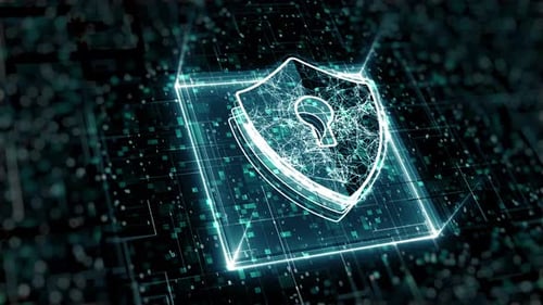Animated Digital Shield for Cyber Security Concept