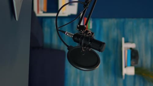 Vertical Video Station for Recording and Speaking During Podcast