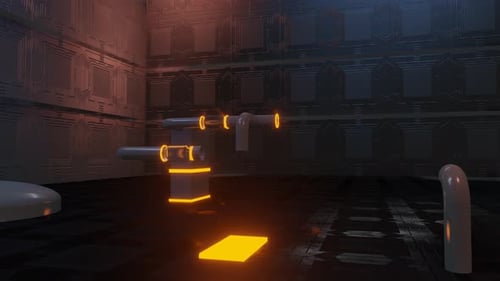 Growing Industrial Technology System with Glowing Elements Animation