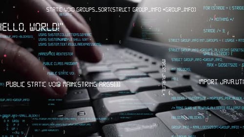 Imagen creativa de programación informática, codificación y desarrollo de software