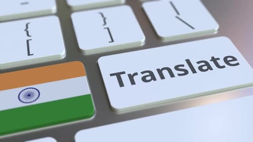 TRANSLATE Text and Flag of India on the Buttons