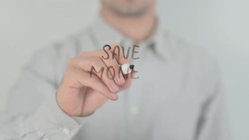 Man Writes Save Money With Marker