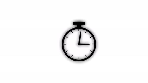 Animated Minimalist Stopwatch Icon Loop for Timed Content
