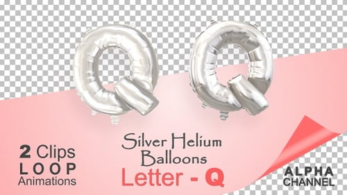 Animated Silver Balloon Letter Q Loop