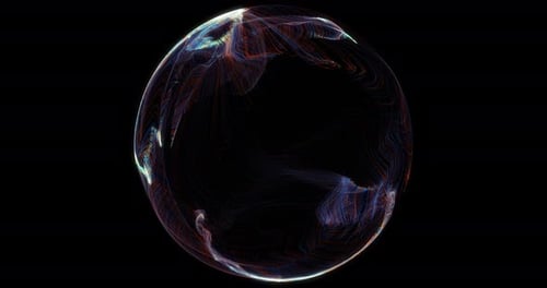 Abstract particle sphere, science background.