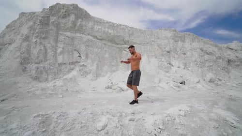 Athlete Performs Boxing Warm Up Routine Outdoors