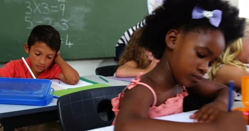 Students Working Together in a Cheerful Classroom