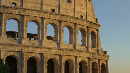 Majestic Colosseum Arches during Golden Hour in Rome