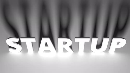 STARTUP Word mit künstlerischem Licht und Schatten