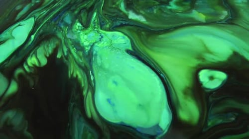 Abstract Liquid Patterns in Green and Black