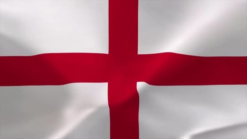 Realistic England Flag Waving Animation